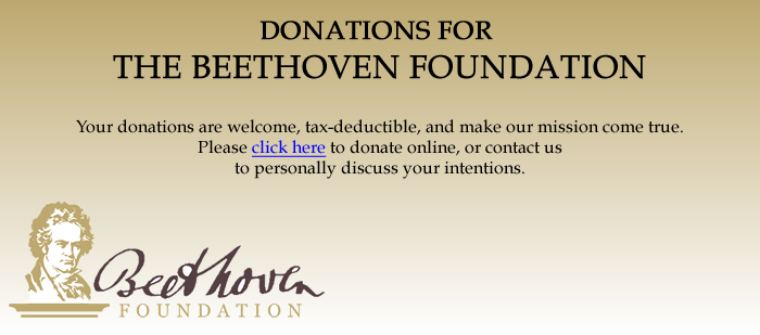 Donations for The Beethoven Foundation
